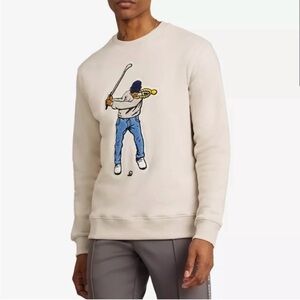NWT Eastside Golf Swingman Intarsia Crewneck Sweatshirt Sweater in Cream Sz M